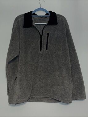 Eddie Bauer 1/4 Zip Men's Polartec Fleece Gray and Black Large  Warm and Cozy